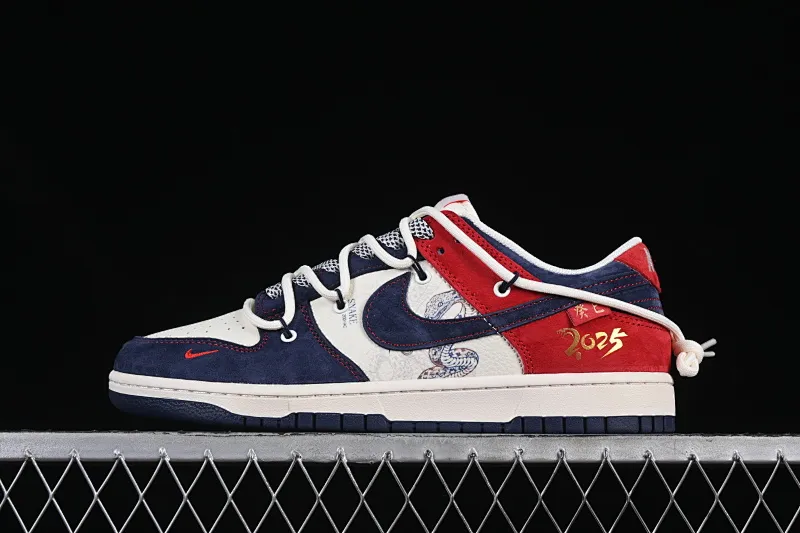 All categories Nk SB Dunk Series Nk SB Dunk Low High-end customized low-top sneakers Nike SB Dunk Low Year of the Snake series Strap blue and white navy hook Low-top casual sports skateboard shoes YX5066-288